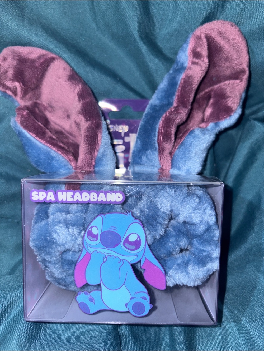 Disney Plush Stitch Spa Headband in Blue and Purple